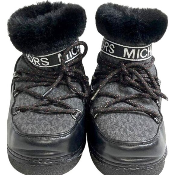 Michael Kors Women's Zelda Logo Winter Black Snow Boot Size 7 - Picture 3 of 8